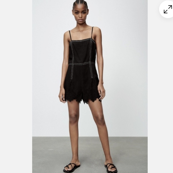 ZARA Black Lace Romper 🖤 | Women’s Small | Night-Out Chic - Picture 2 of 6